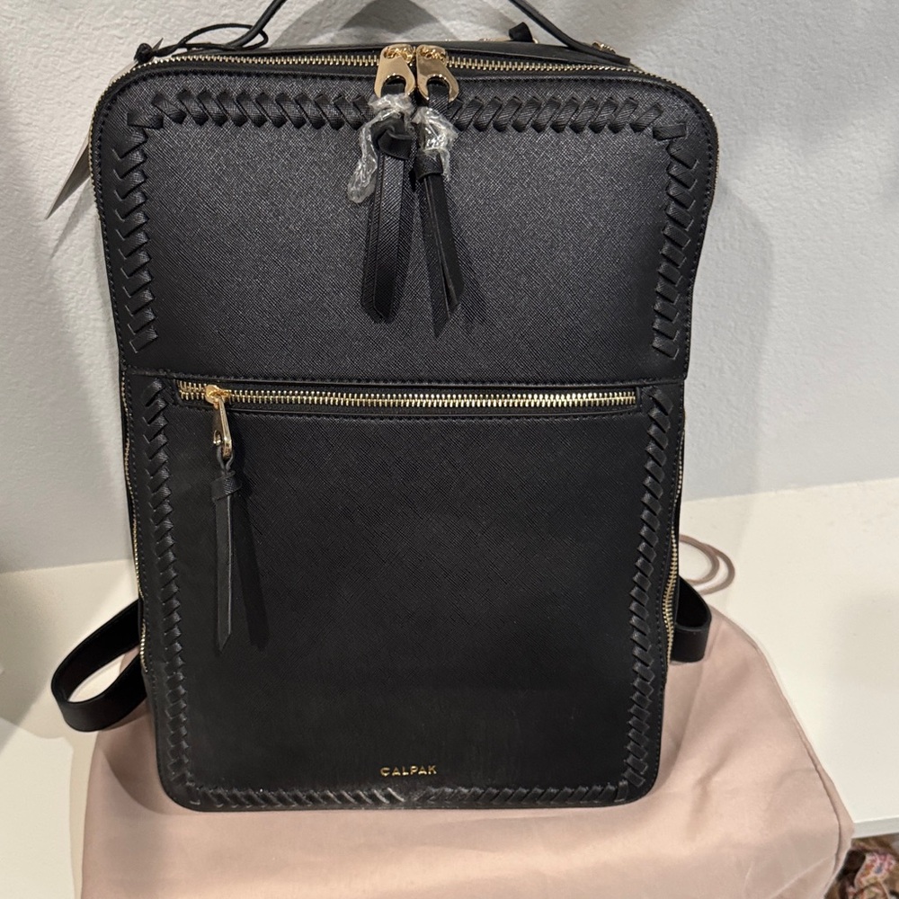 Calpak Black Backpack with Gold Zippers - Picture 4 of 6